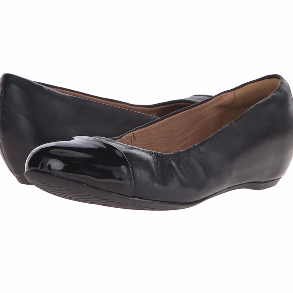 Clarks Artisan Black Leather Ballet Flat Pumps - 9 CLASSIC -NEW!